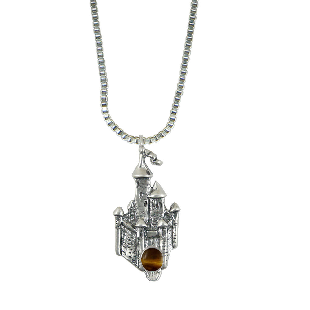 Sterling Silver Arthur's Castle Pendant With Tiger Eye